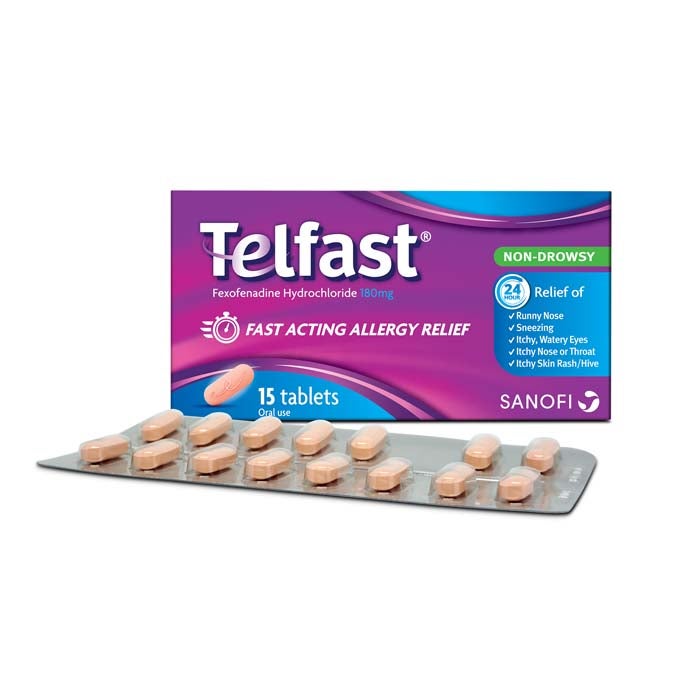 Telfast 180mg Fast Relief for Skin Allergy - 15 Tablets